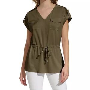 Calvin Klein | Short Sleeve Drawstring Utility Top
